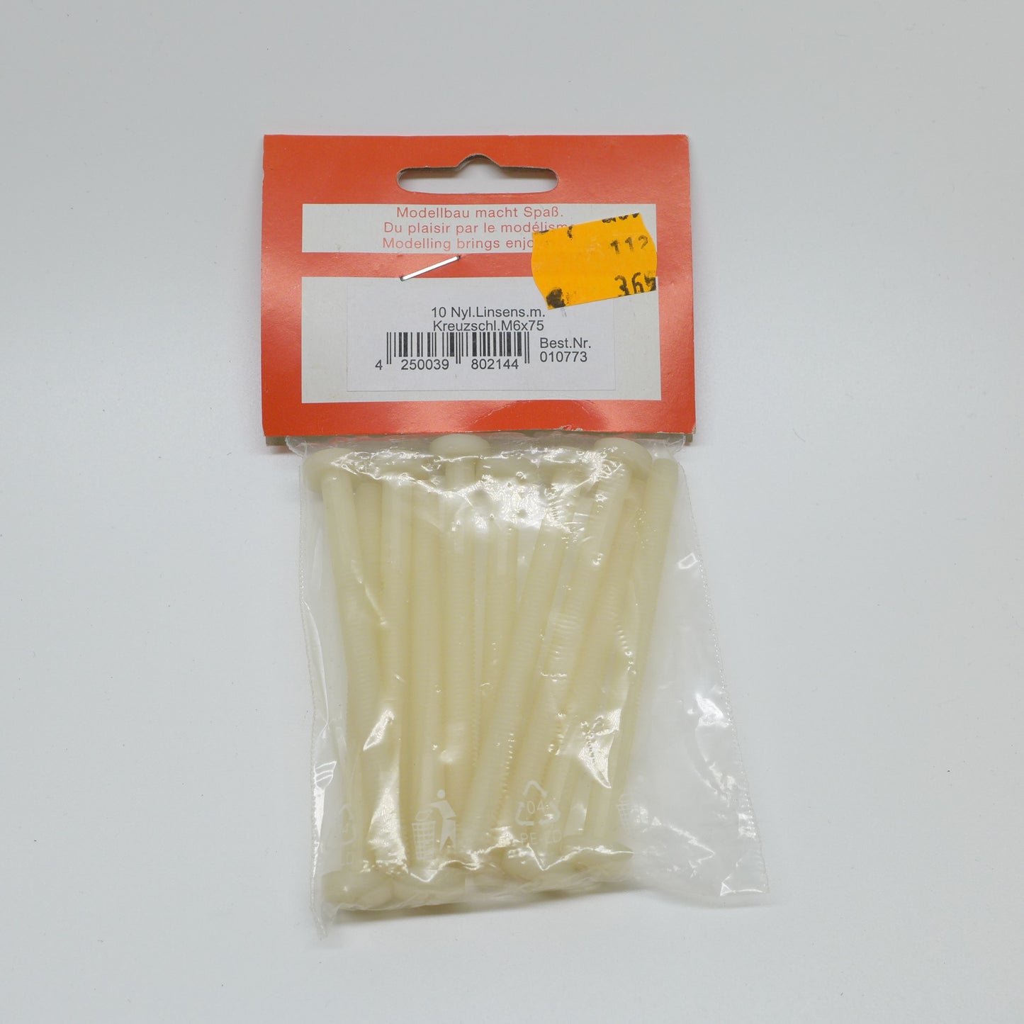 Nylon Linsenschrauben mit Kreuzschlitz M6 x 75