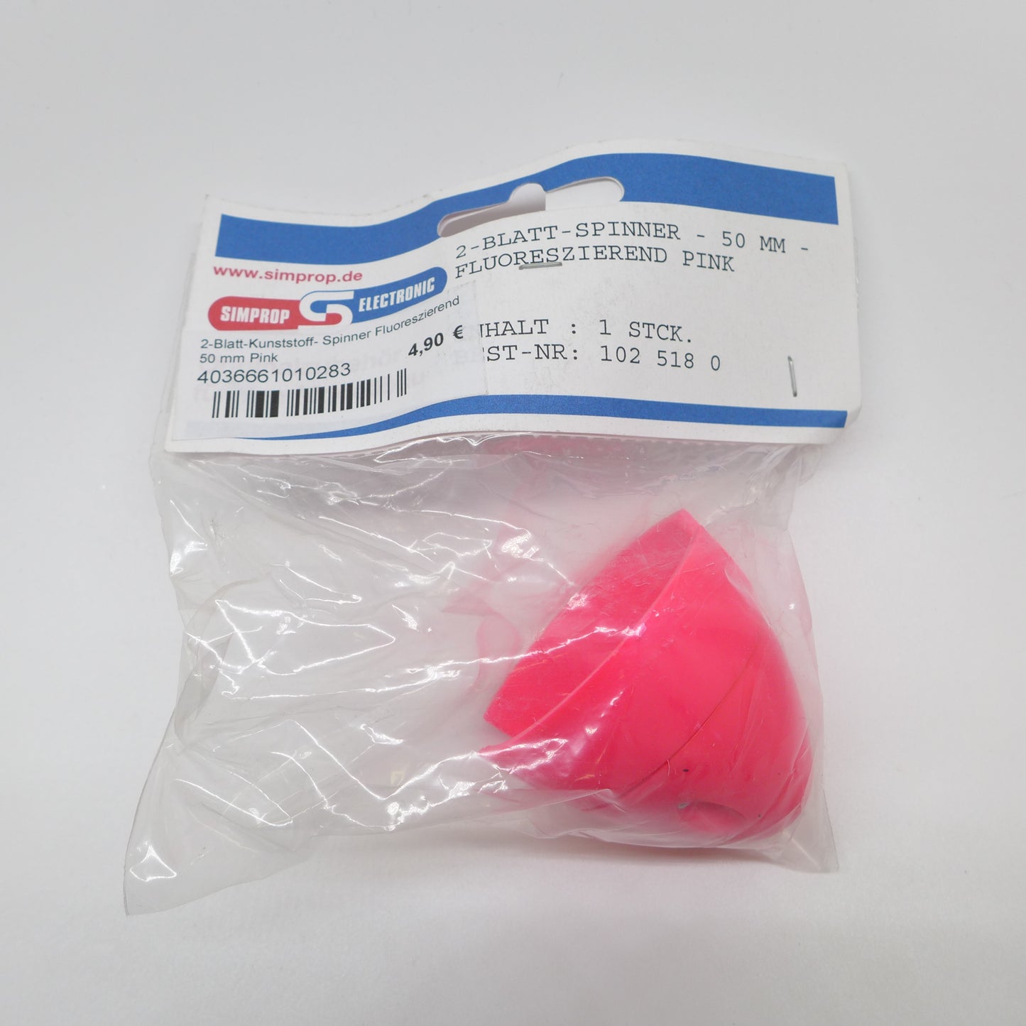 SIMPROP Kunststoff Spinner 50mm 2-Blatt (neon-magenta)