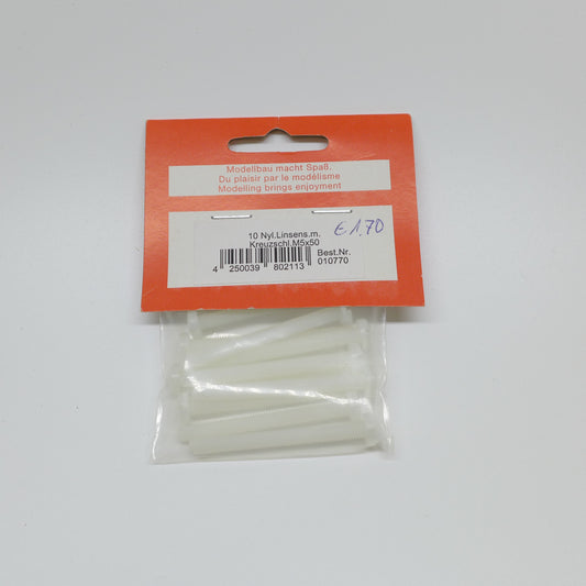 Nylon Linsenschrauben mit Kreuzschlitz M5 x 50