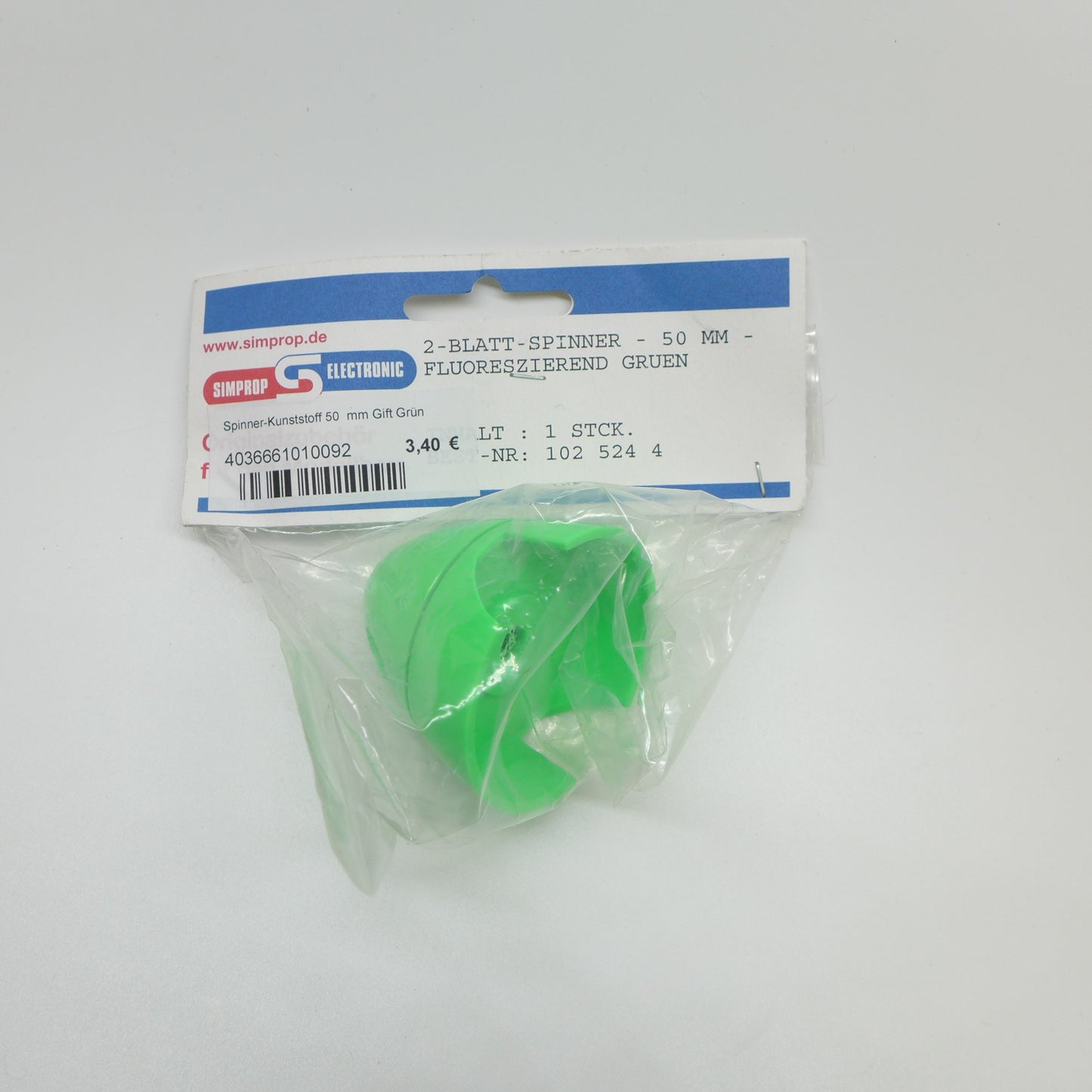 SIMPROP Kunststoff Spinner 50mm 2-Blatt (neon-grün)