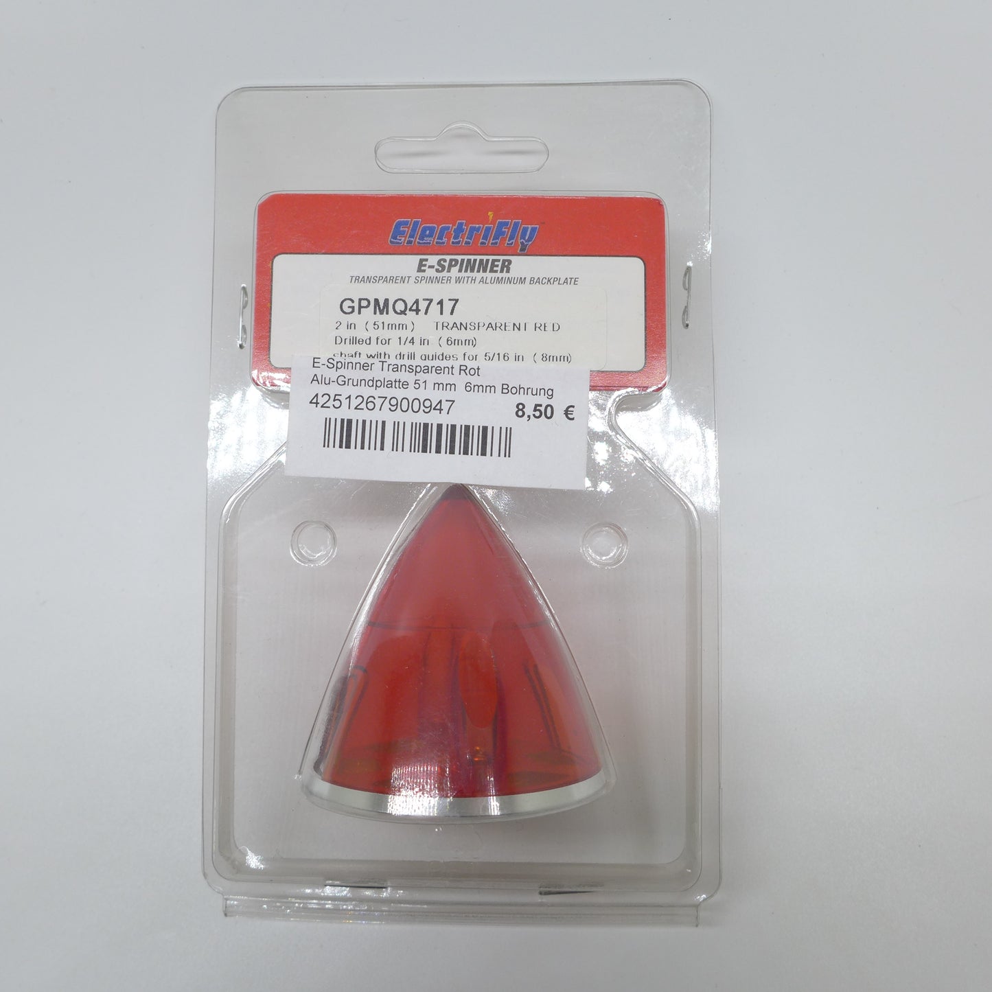 ELECTRIFLY E-Spinner 51mm (rot) mit Alu Grundplatte