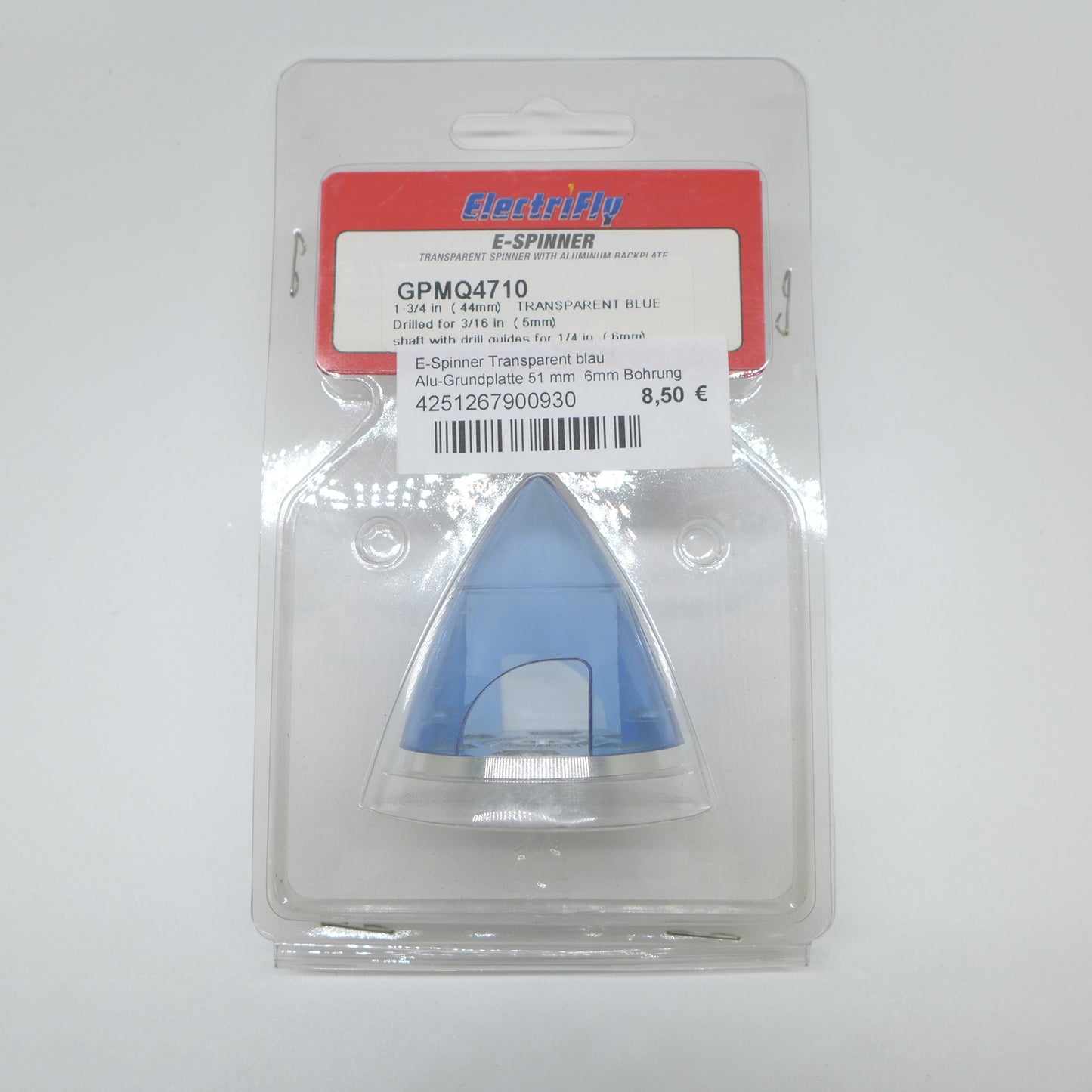 ELECTRIFLY E-Spinner 44mm (blau) mit Alu Grundplatte
