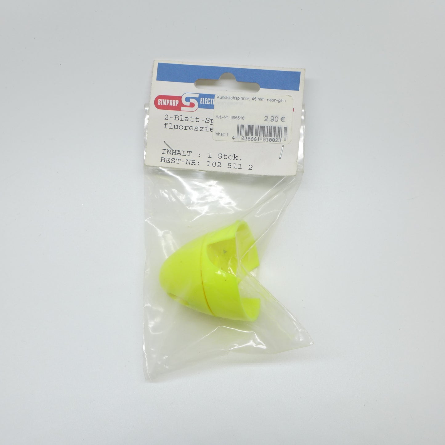 SIMPROP Kunststoff Spinner 45mm 2-Blatt (neon-gelb)