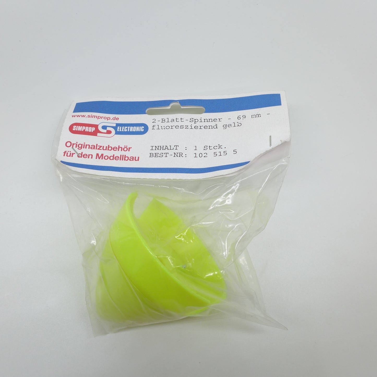 SIMPROP Kunststoff Spinner 69mm 2-Blatt (neon-gelb)
